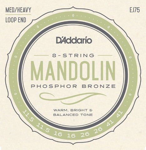 D'Addario EJ75 Mandolin Phosphor Bronze (8 strings), Full Set