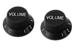 Set of 2 Black Plastic Volume Knobs