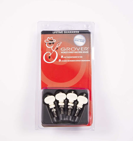 Genuine Grover Champion Ukulele Pegs White Buttons Set of 4