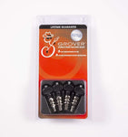 Genuine Grover Champion Ukulele Pegs, Nickel, Black Button, set of 4