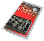 Grover Perma-Tension 5-string tuner set, Nickel with metal buttons.