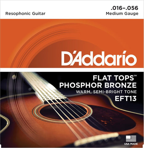 D'Addario EFT13 Flat Top Resophonic 16-56