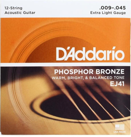 D'Addario EJ41  Extra Light 12-String Acoustic .009-.045