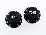 Set of 2 Black Plastic Tone Knobs