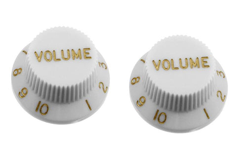 Set of 2 White Plastic Volume Knobs