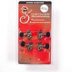 Genuine Grover Sta-Tite Ukulele Set of four tuners (2+2) Nickel Black